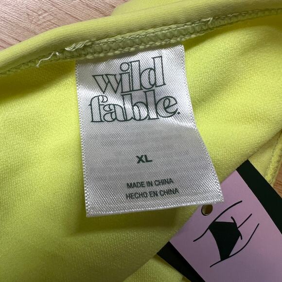 Wild Fable Women's Light Yellow High Leg Cheeky Bikini Bottom - Size XL - NWT - Picture 2 of 5
